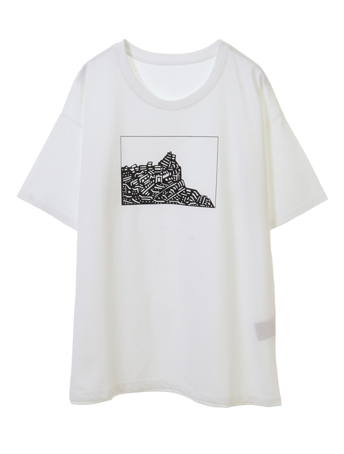 【plainless】プリントTシャツ