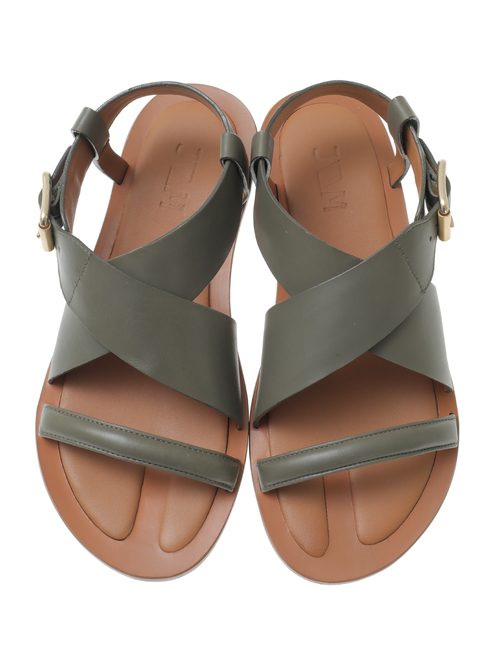 【JVAM】レザークロスストラップサンダル