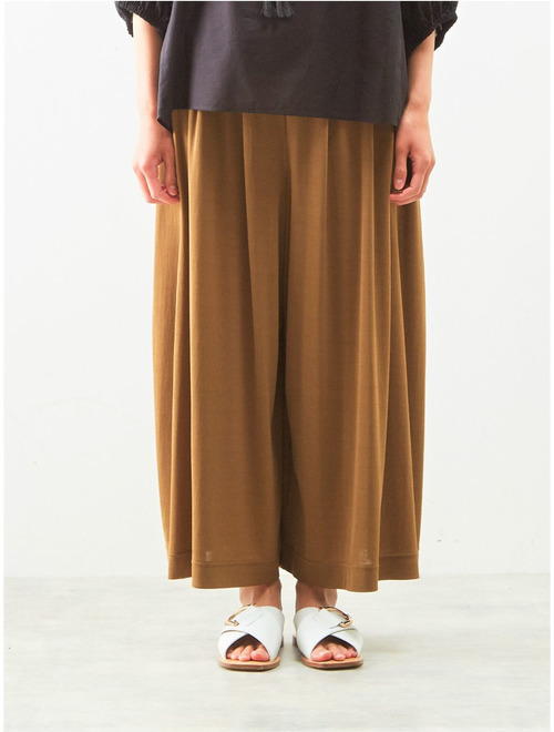 コットン強撚スムースワイドパンツ