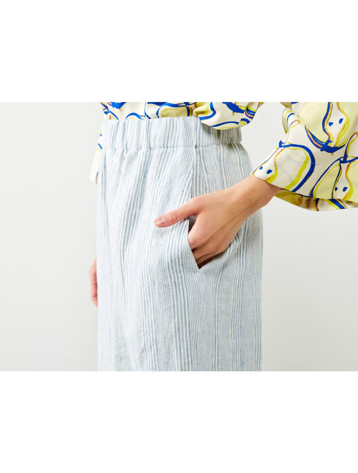 リネンストライプワイドパンツ 詳細画像 ストライプ 7