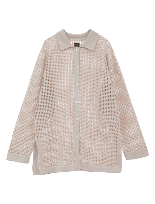 【BATONER】カーディガン SUMMER KNIT POLO COLLAR CARDIGAN
