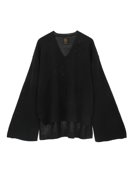 【BATONER】Vネックセーター ROYAL RAMIE FLARE SLEEVE V NECK