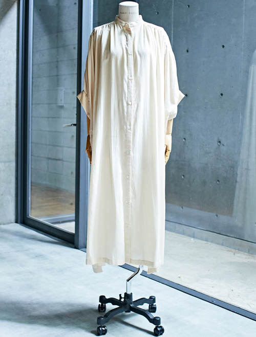 【15th ANNIVERSARY】ガーゼバンドカラービッグシャツワンピース