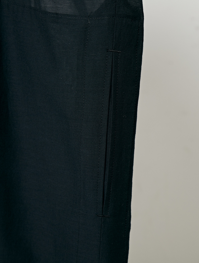 【15th ANNIVERSARY】シルクコットンバンドカラービッグシャツワンピース 詳細画像 ブラック 7