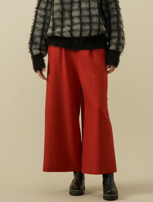 ミルドメルトンワイドクロップドパンツ