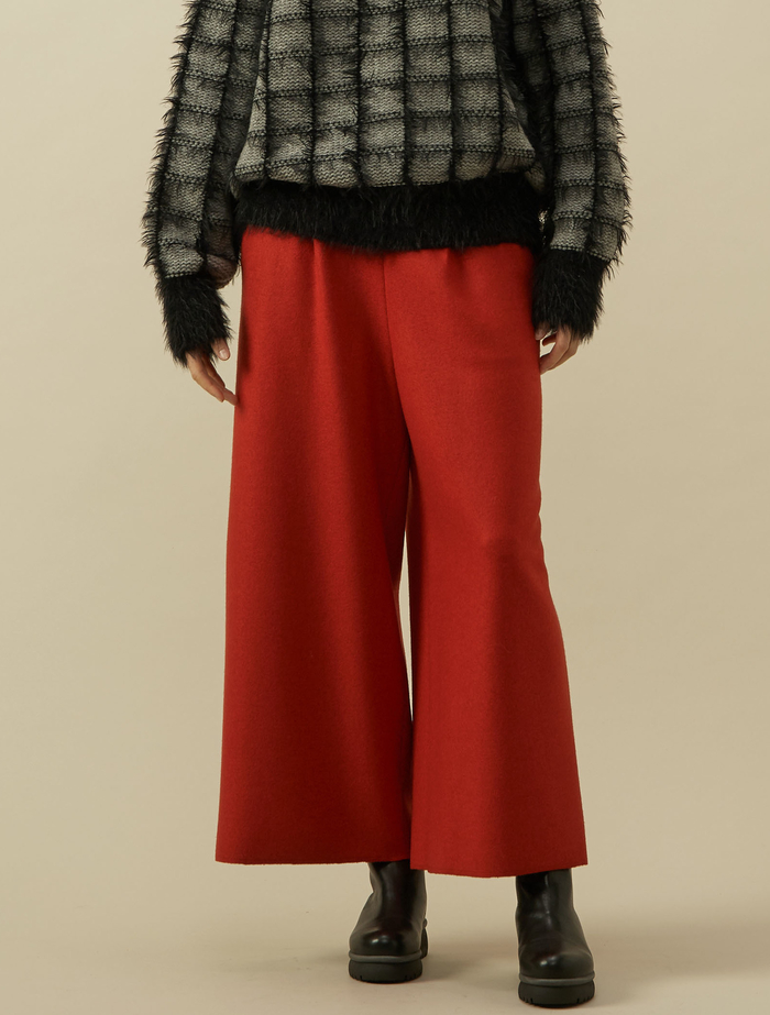 ミルドメルトンワイドクロップドパンツ 詳細画像 レッド 2