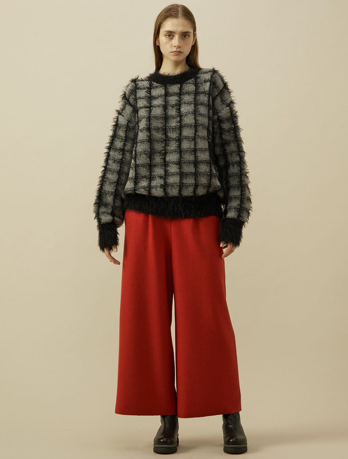 ミルドメルトンワイドクロップドパンツ 詳細画像 レッド 3