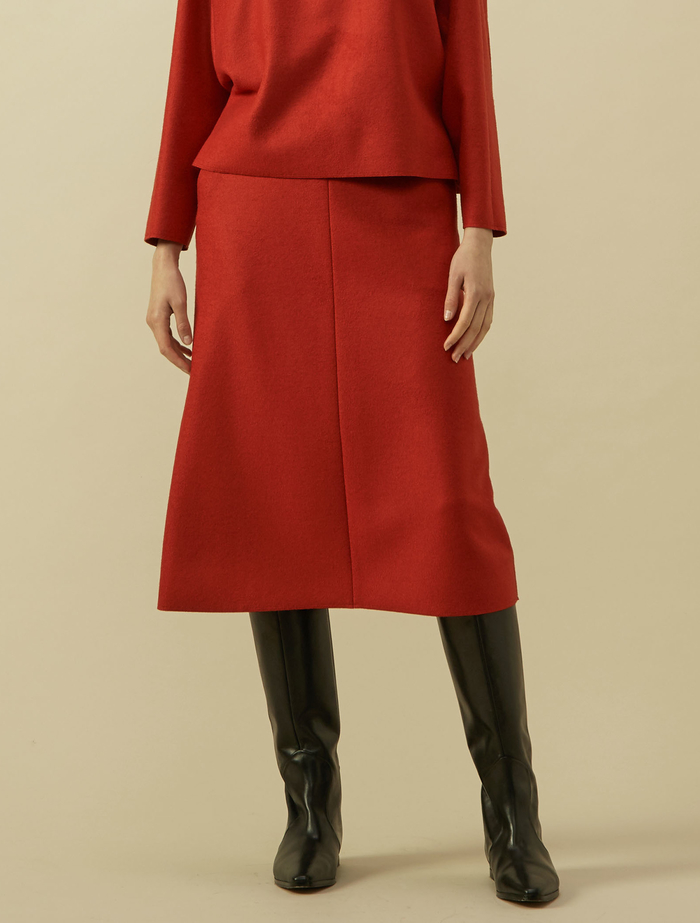 ミルドメルトンミディフレアスカート 詳細画像 レッド 2