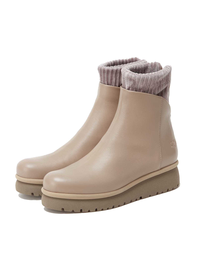 【15th ANNIVERSARY】【PATRIZIA BONFANTI for Plain People】レザーショートブーツ YAYA with infinity 詳細画像 ベージュ 1