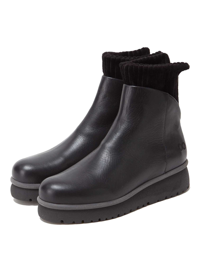 【15th ANNIVERSARY】【PATRIZIA BONFANTI for Plain People】レザーショートブーツ YAYA with infinity 詳細画像 ブラック 1