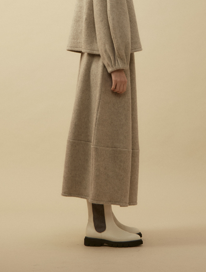 コットンヤク裏毛バレルスカート 詳細画像 ベージュ 3