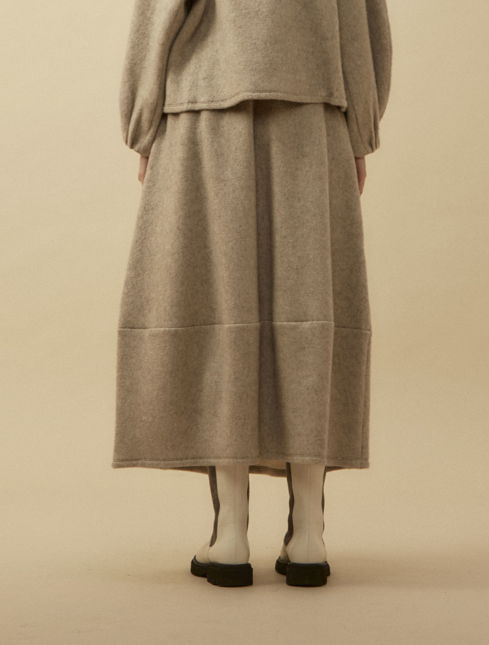 コットンヤク裏毛バレルスカート 詳細画像 ベージュ 4