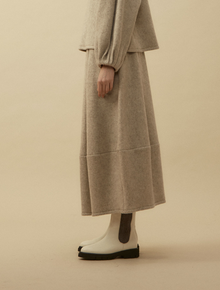 コットンヤク裏毛バレルスカート 詳細画像 ベージュ 5