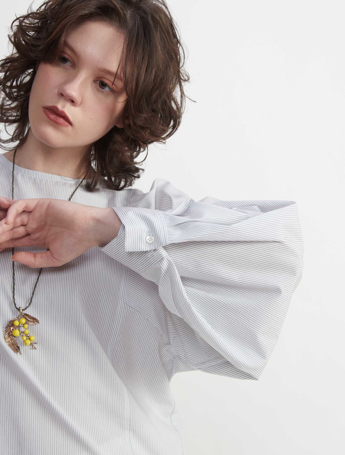 タイプライター２WAYスリーブブラウス 詳細画像 ストライプ 3