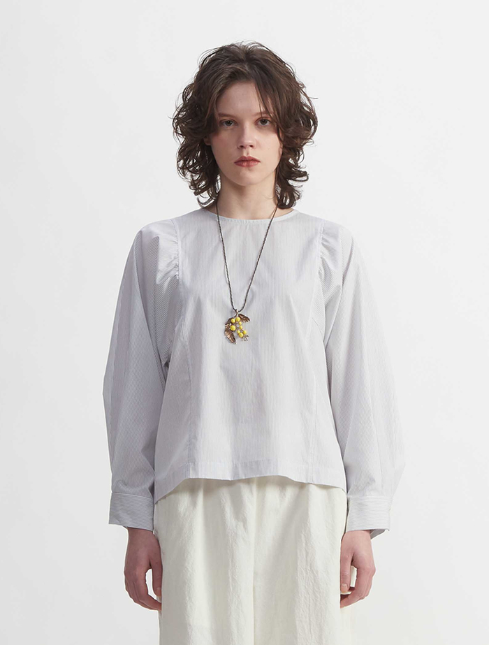 タイプライター２WAYスリーブブラウス 詳細画像 ストライプ 4