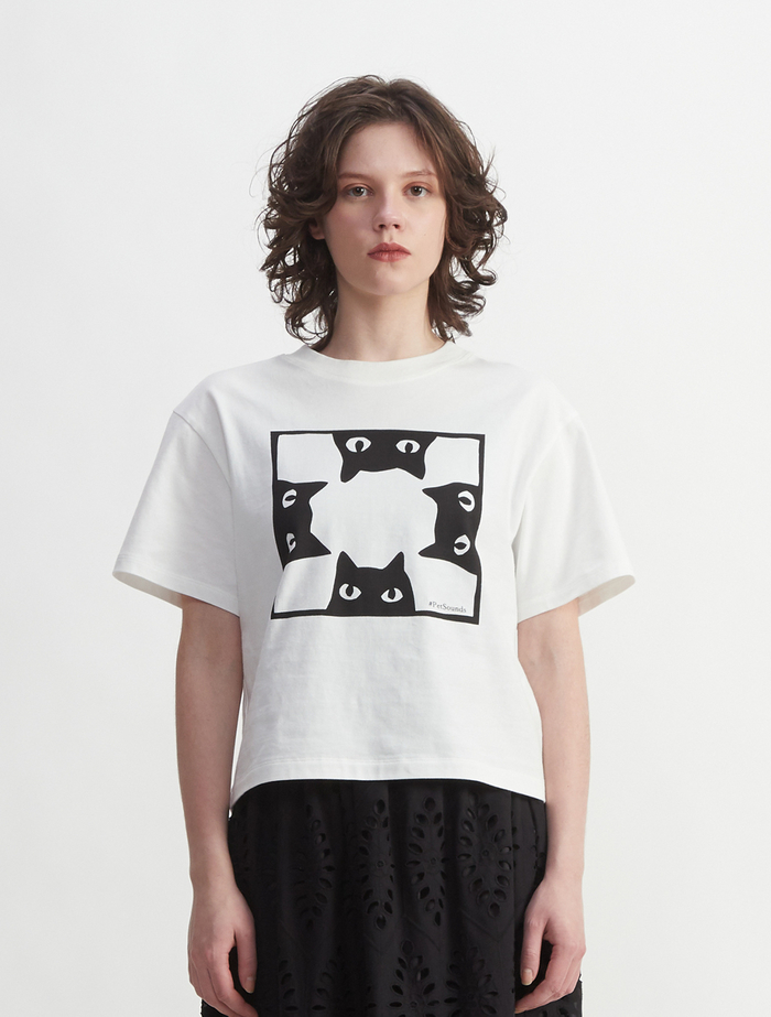 #PetSoundsキャットプリントTシャツ 詳細画像 ホワイト 2