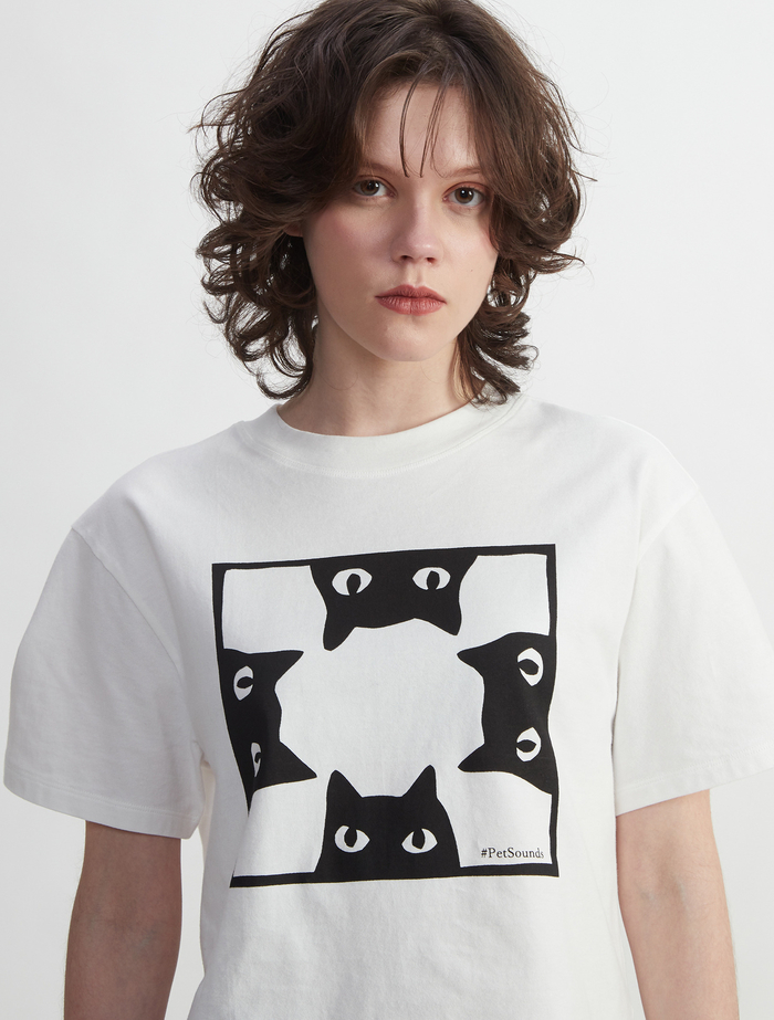 #PetSoundsキャットプリントTシャツ 詳細画像 ホワイト 5