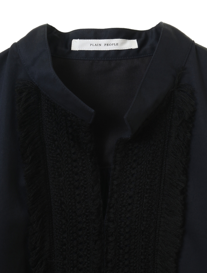 スラブサテンブラウス 詳細画像 ネイビー 3