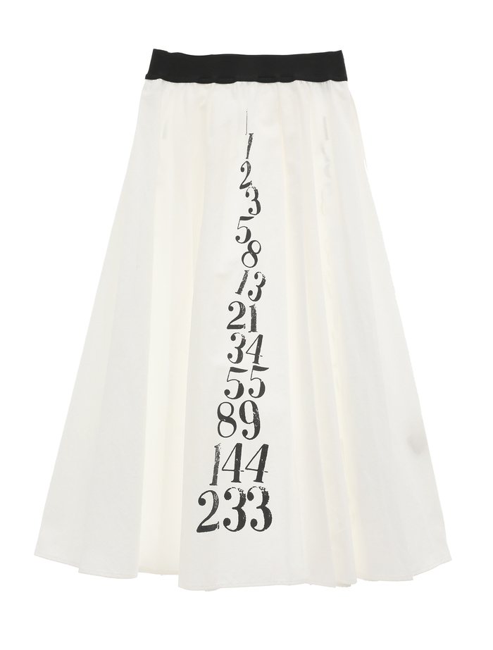 綿麻高密度ツイル数列プリントタックスカート】｜PLAIN PEOPLE  