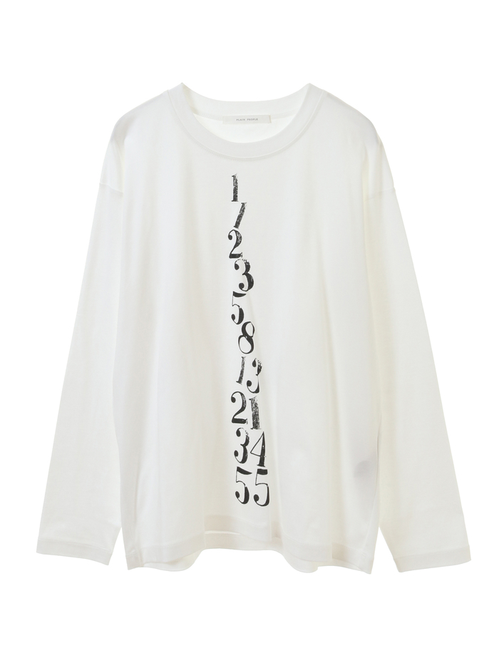 スーピマバイオスムース数列プリントＴシャツ 詳細画像 ホワイト 1
