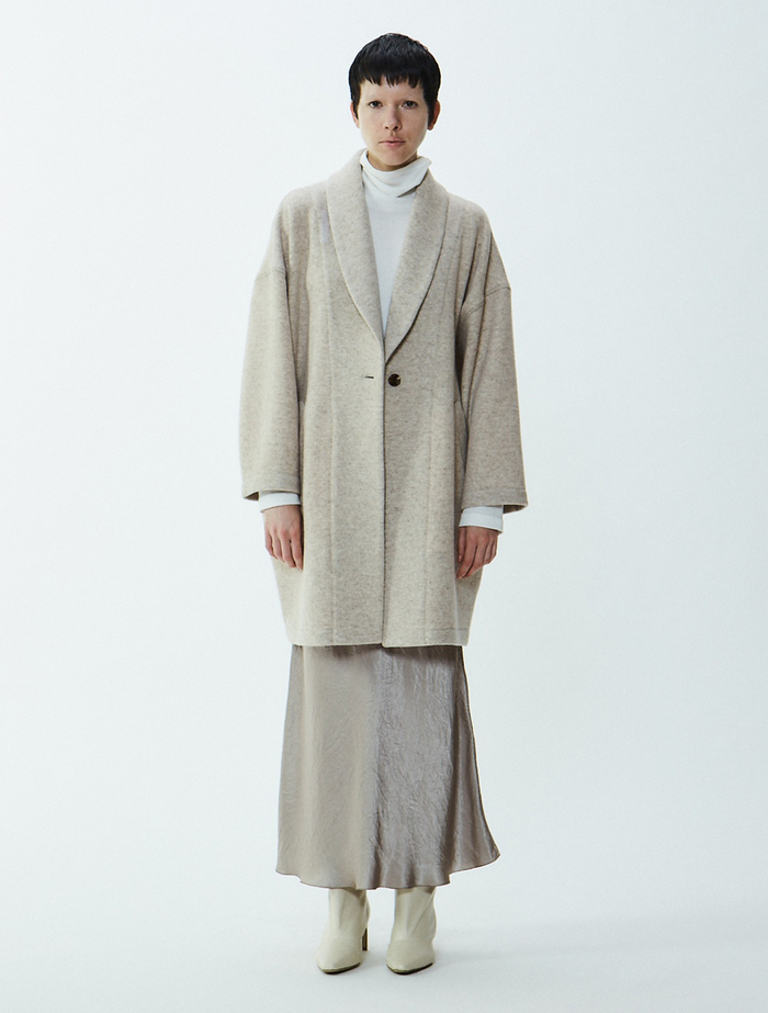 ジロンラムジャージミドルコート 詳細画像 ベージュ 3