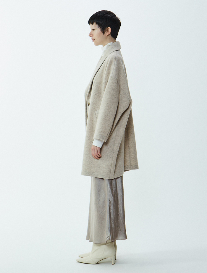 ジロンラムジャージミドルコート 詳細画像 ベージュ 4