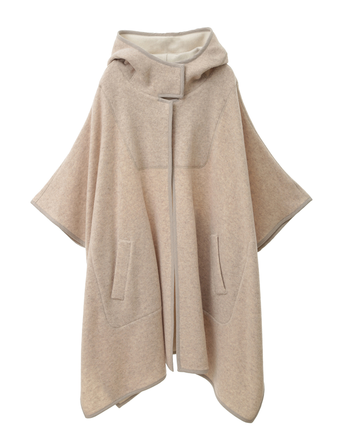 ジロンラムジャージリバーシブルポンチョコート 詳細画像 ベージュ 1