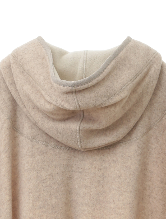 ジロンラムジャージリバーシブルポンチョコート 詳細画像 ベージュ 5