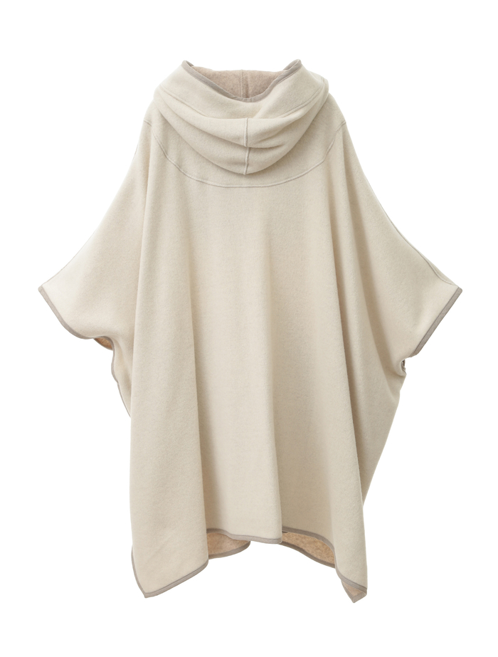 ジロンラムジャージリバーシブルポンチョコート 詳細画像 ベージュ 9