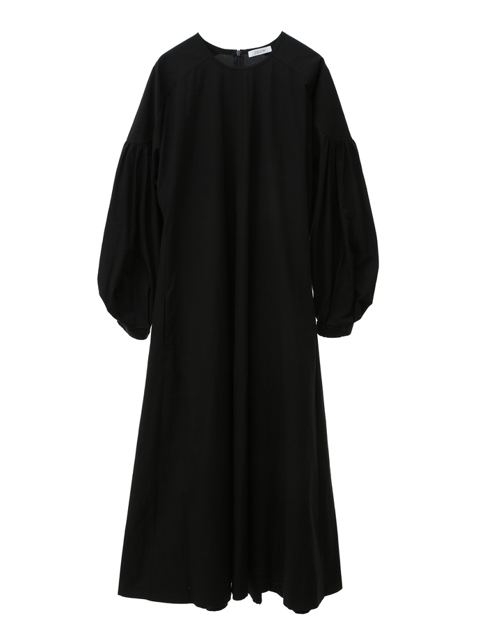 【ESLOW/エスロー】SPECIAL JUNE DEL COTTON TYPEWRITER CURVE SLEEVE DRESS 詳細画像 ブラック 1