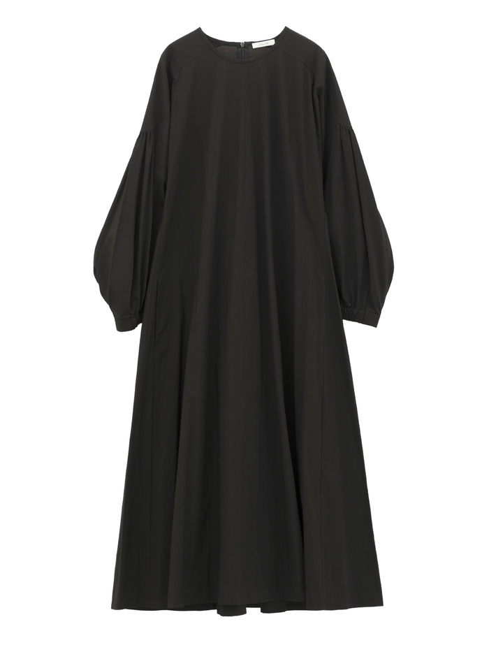 【ESLOW/エスロー】SPECIAL JUNE DEL COTTON TYPEWRITER CURVE SLEEVE DRESS 詳細画像 ブラック 2