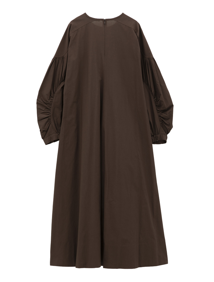 【ESLOW/エスロー】SPECIAL JUNE DEL COTTON TYPEWRITER CURVE SLEEVE DRESS 詳細画像 ダークブラウン 10