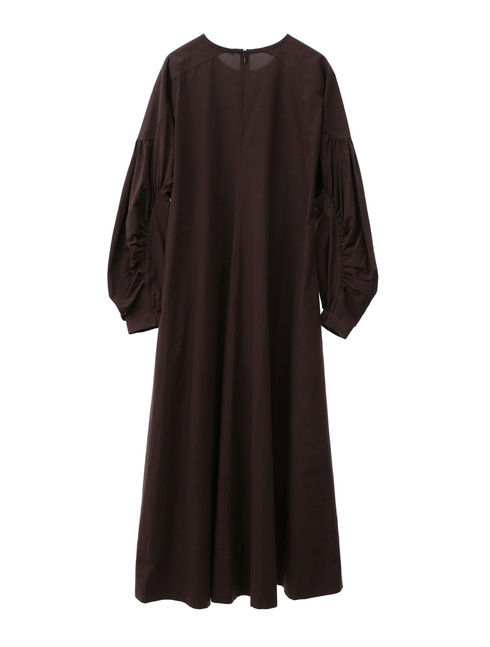 【ESLOW/エスロー】SPECIAL JUNE DEL COTTON TYPEWRITER CURVE SLEEVE DRESS 詳細画像 ダークブラウン 3