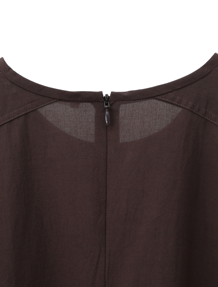 【ESLOW/エスロー】SPECIAL JUNE DEL COTTON TYPEWRITER CURVE SLEEVE DRESS 詳細画像 ダークブラウン 4