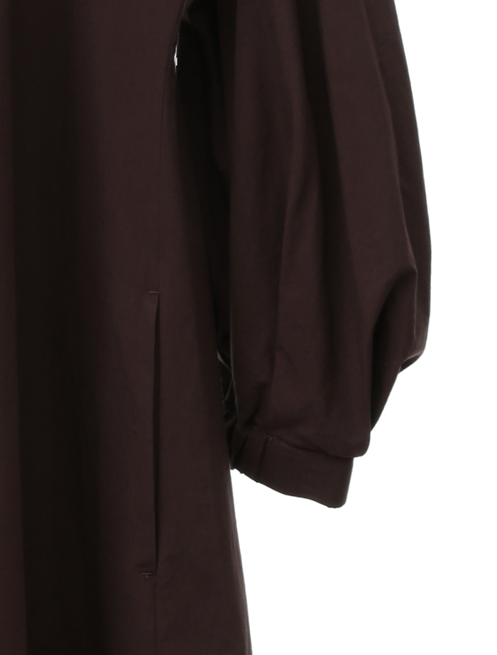 【ESLOW/エスロー】SPECIAL JUNE DEL COTTON TYPEWRITER CURVE SLEEVE DRESS 詳細画像 ダークブラウン 5