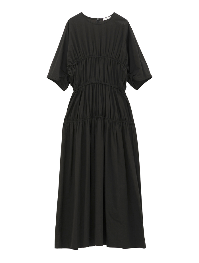 【ESLOW/エスロー】SPECIAL JUNE DEL COTTON TYPEWRITER GATHERED DRESS 詳細画像 ブラック 8