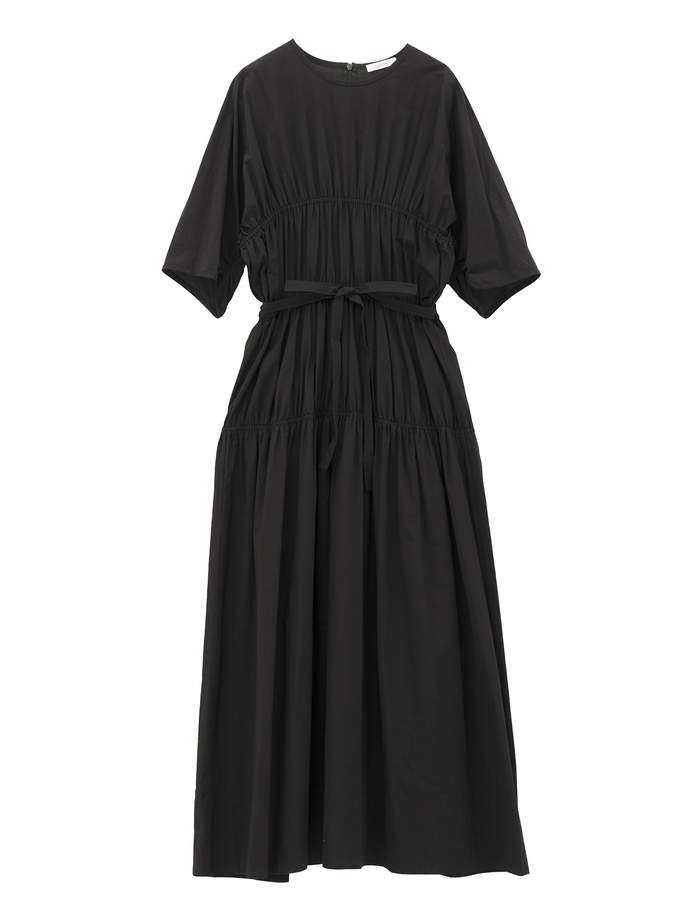 【ESLOW/エスロー】SPECIAL JUNE DEL COTTON TYPEWRITER GATHERED DRESS 詳細画像 ブラック 9