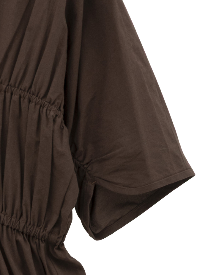 【ESLOW/エスロー】SPECIAL JUNE DEL COTTON TYPEWRITER GATHERED DRESS 詳細画像 ダークブラウン 5