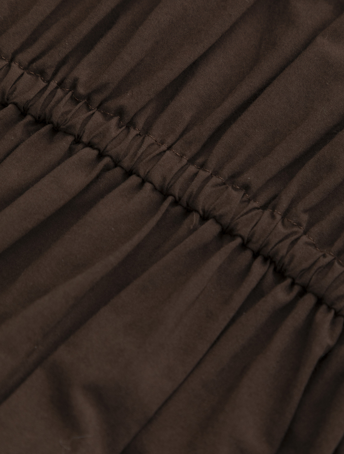 【ESLOW/エスロー】SPECIAL JUNE DEL COTTON TYPEWRITER GATHERED DRESS 詳細画像 ダークブラウン 7