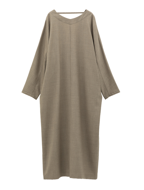 【ESLOW/エスロー】WOOL SAXONY OPENED BACK DRESS