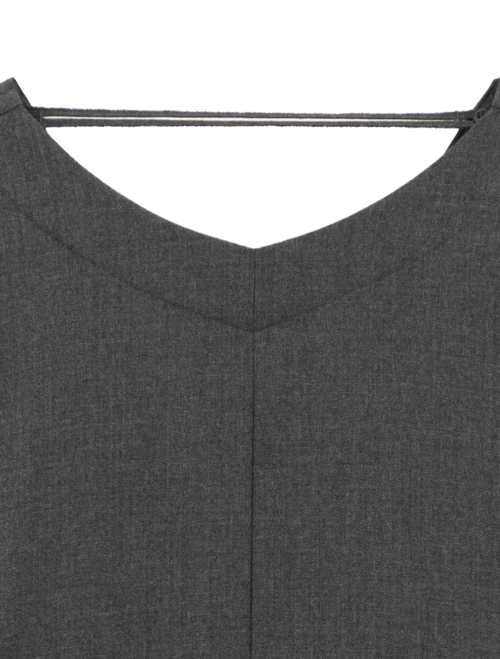 【ESLOW/エスロー】WOOL SAXONY OPENED BACK DRESS 詳細画像 チャコールグレー 3