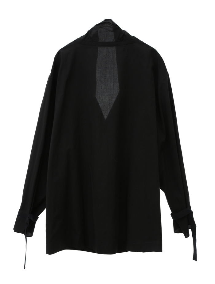【ESLOW/エスロー】SPECIAL JUNE DEL COTTON TYPEWRITER DRAWSTRING SHIRT 詳細画像 ブラック 3