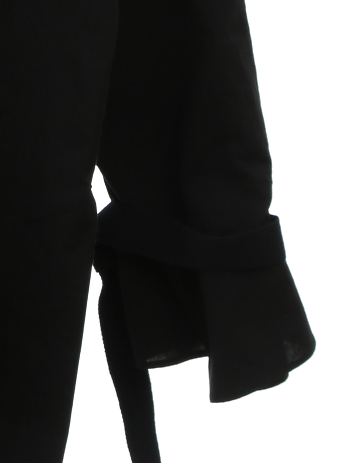 【ESLOW/エスロー】SPECIAL JUNE DEL COTTON TYPEWRITER DRAWSTRING SHIRT 詳細画像 ブラック 4