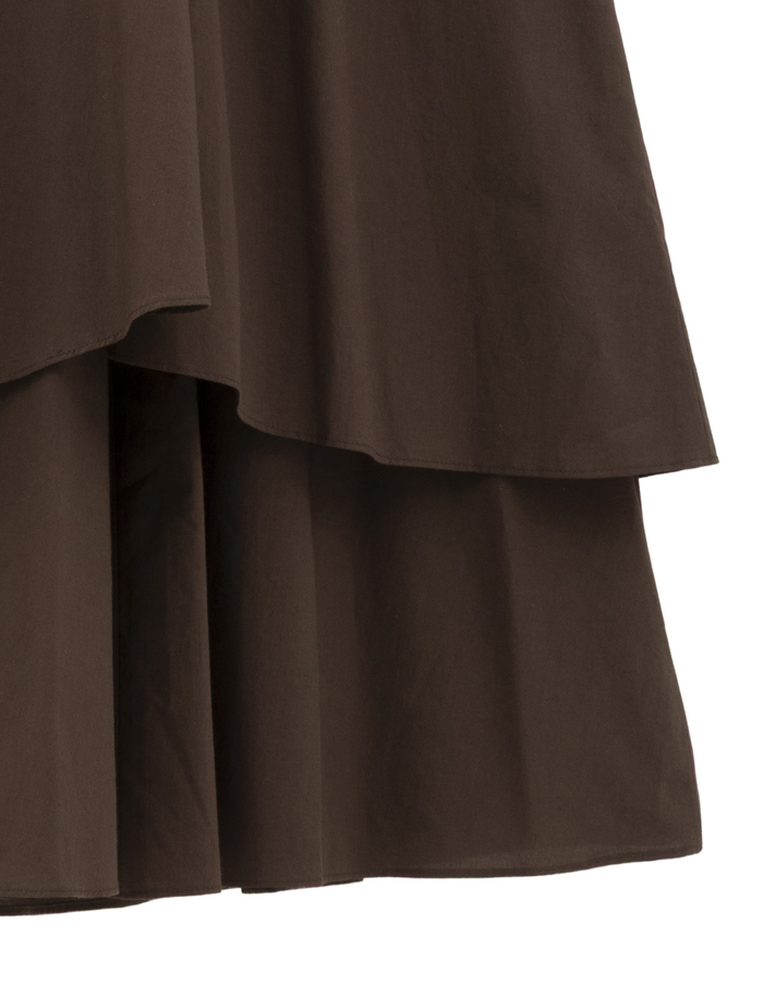 【ESLOW/エスロー】SPECIAL JUNE DEL COTTON TYPEWRITER LAYERED SKIRT 詳細画像 ダークブラウン 4