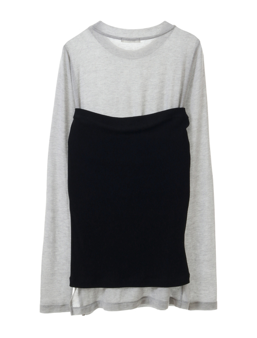 【ESLOW/エスロー】CASHMERE SILK JERSEY LAYERED TOP