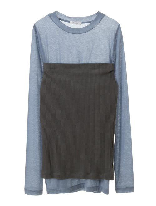 【ESLOW/エスロー】CASHMERE SILK JERSEY LAYERED TOP