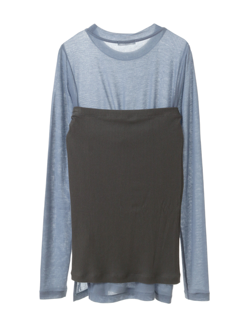 【ESLOW/エスロー】CASHMERE SILK JERSEY LAYERED TOP