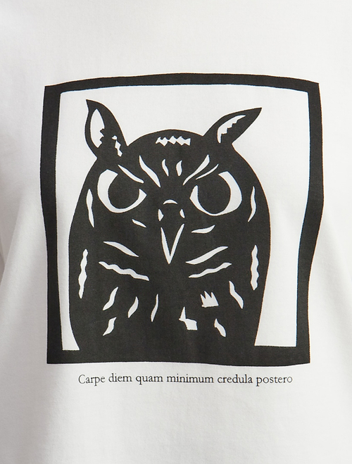 ミミズクプリントTシャツ
