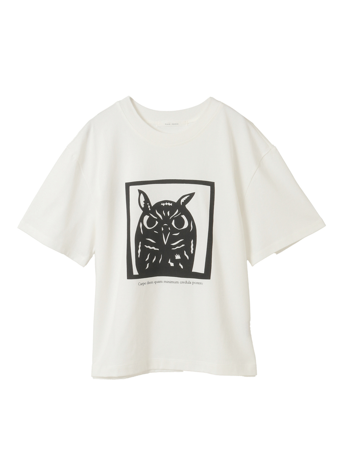 ミミズクプリントTシャツ 詳細画像 ホワイト 6