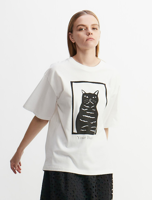 キャットプリントTシャツ